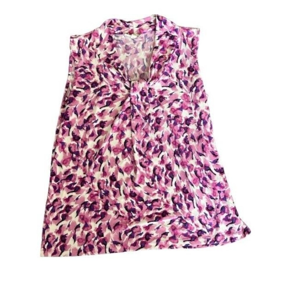 Dana Buchanan  Women's Sleeveless Pink & Purple Stretch Shirt  blouse  Size Larg